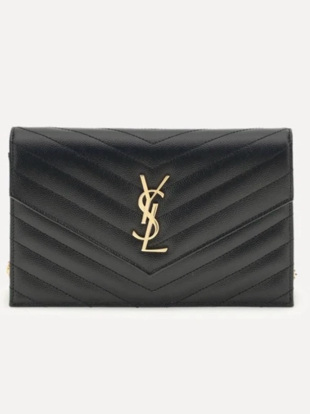 CASSANDRE MINI SHOULDER BAG Quilted Leather Wallet on Chain with Gold Hardware